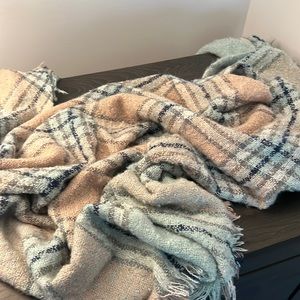 Cute fall plaid blanket scarf